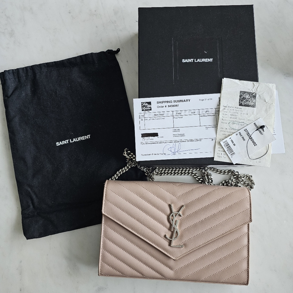 YSL Cassandre Matelasse Wallet on Chain - full set!